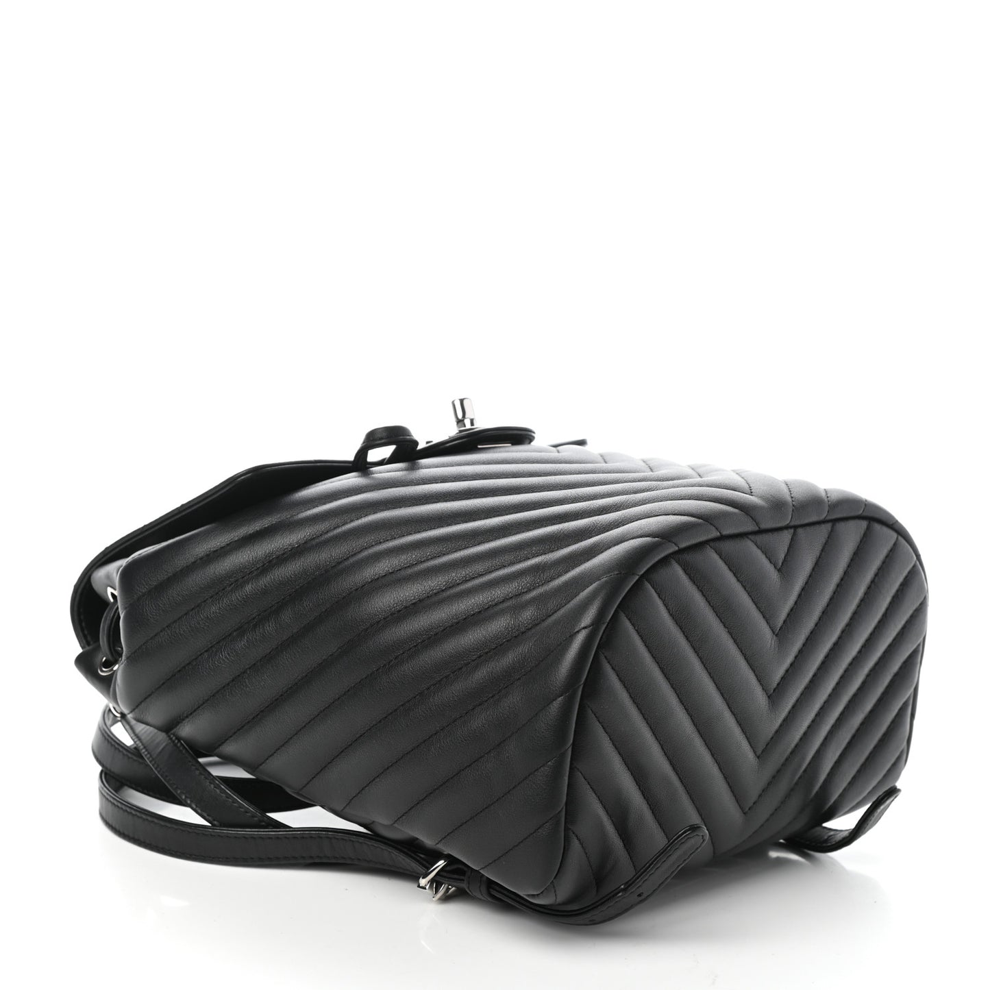 Calfskin Chevron Quilted Small Urban Spirit Backpack Black