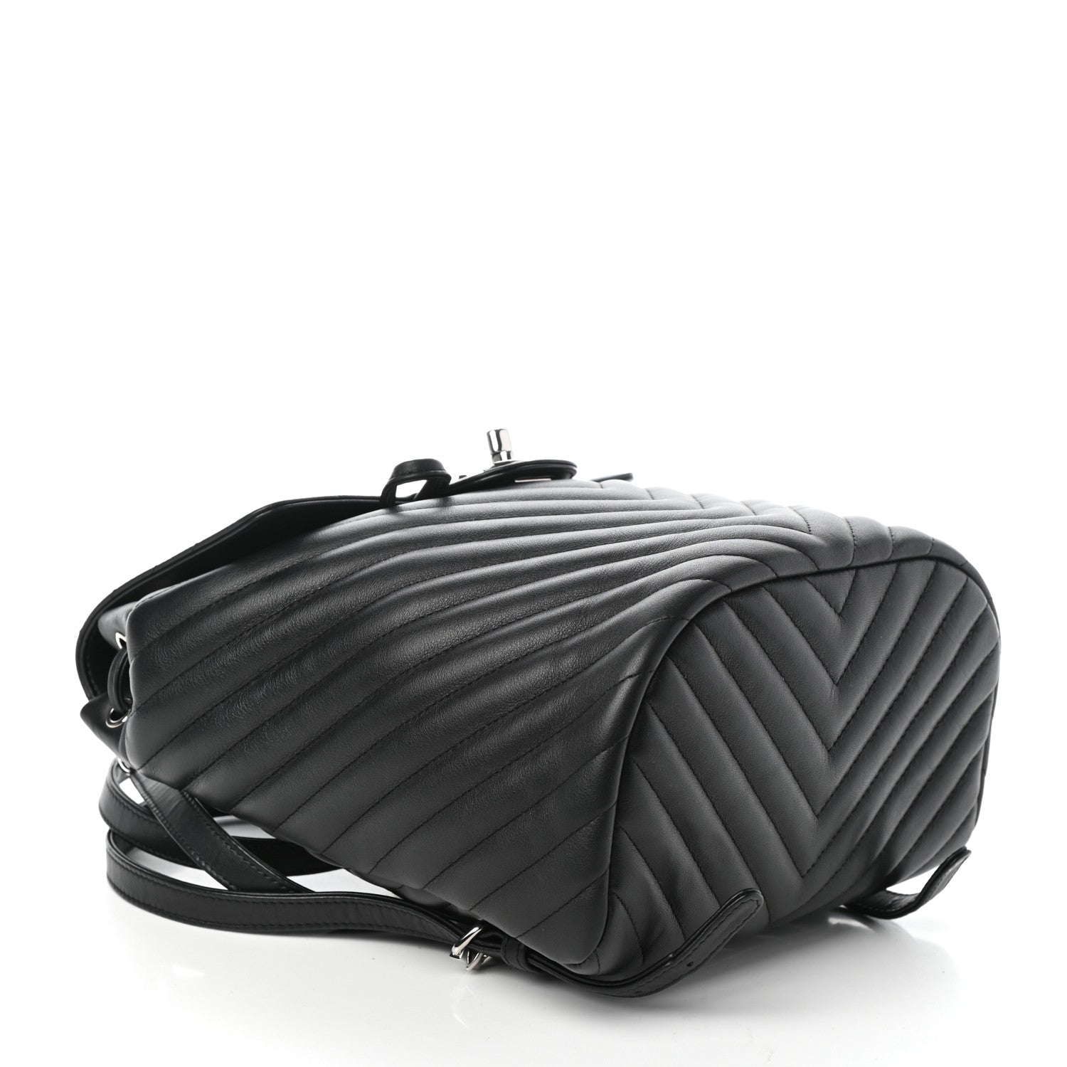 Chanel Calfskin Chevron Quilted Small Urban Spirit Backpack Black 4 of 10