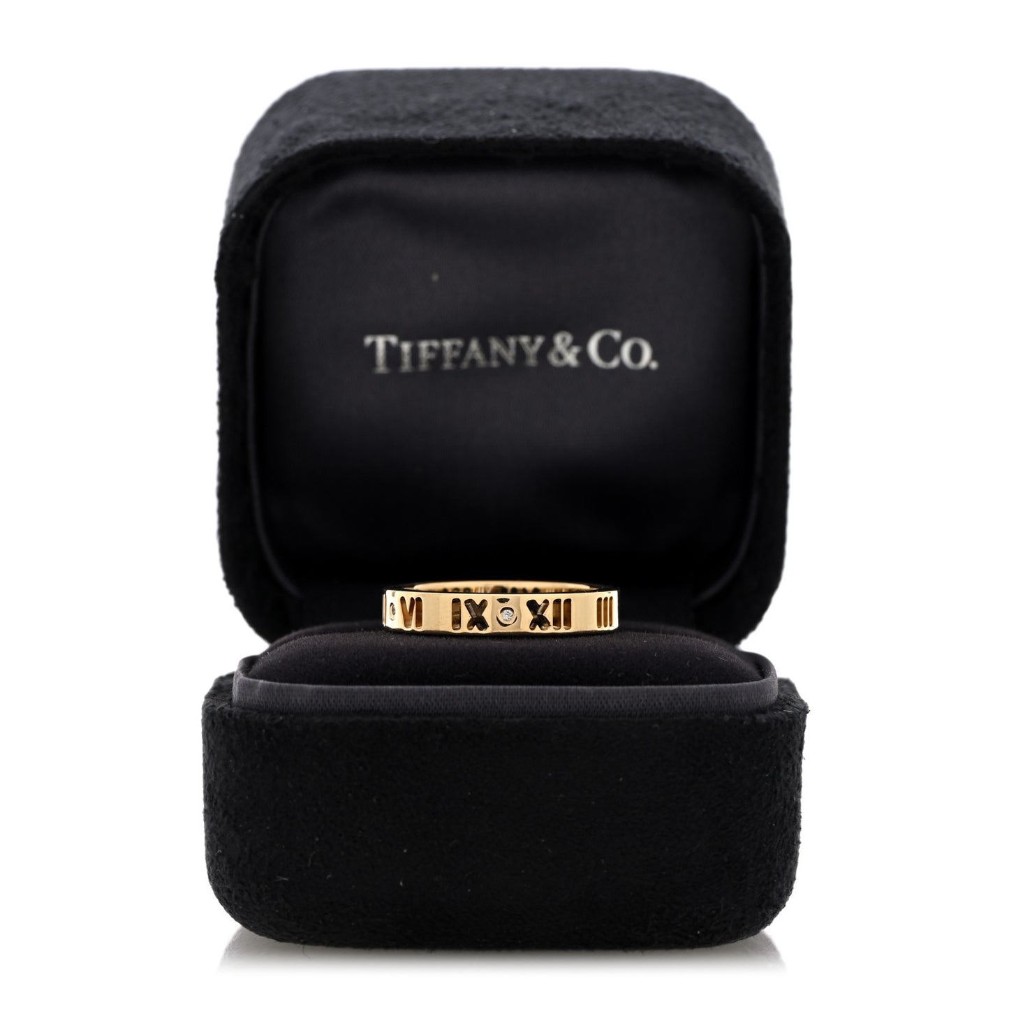 18K Yellow Gold Diamond Narrow Atlas Pierced Ring 53 6.5