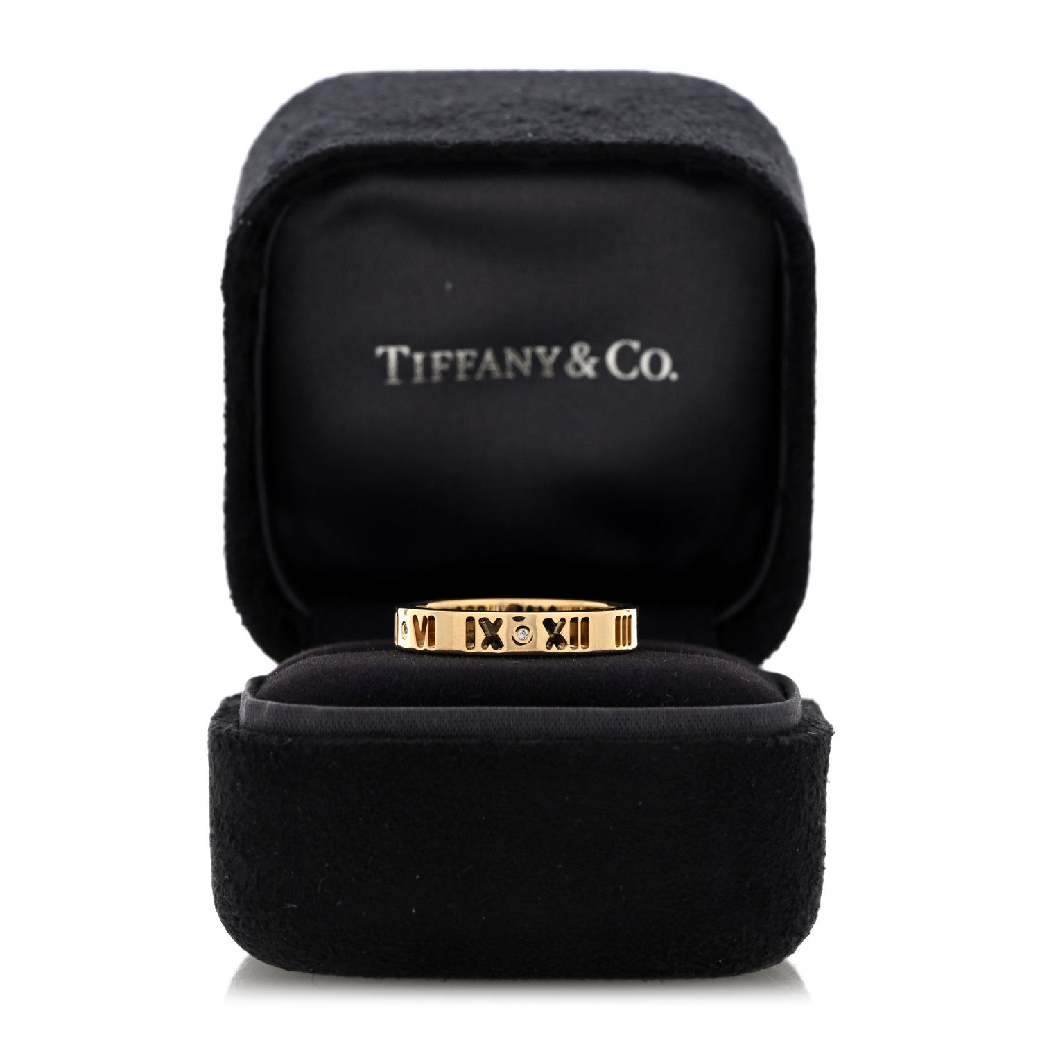 Tiffany 18K Yellow Gold Diamond Narrow Atlas Pierced Ring 53 6.5 5 of 5