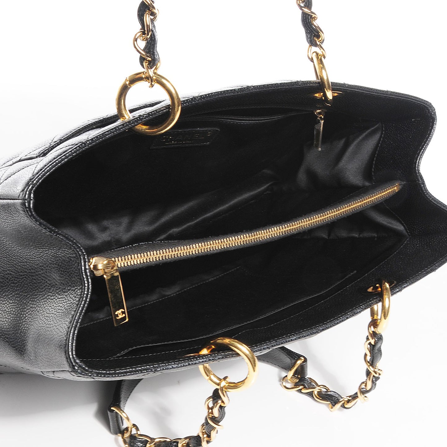 Caviar Quilted Grand Shopping Tote GST Black