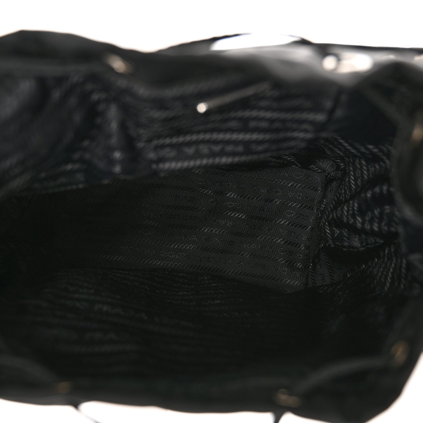 Tessuto Nylon Studded New Vela Mini Bucket Crossbody Bag Black Fuoco