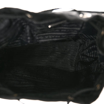 Prada Tessuto Nylon Studded New Vela Mini Bucket Crossbody Bag Black Fuoco 5 of 11