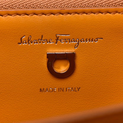 Salvatore Ferragamo Calfskin Reptile Embossed Small Joanne Crossbody Orange 5 of 9