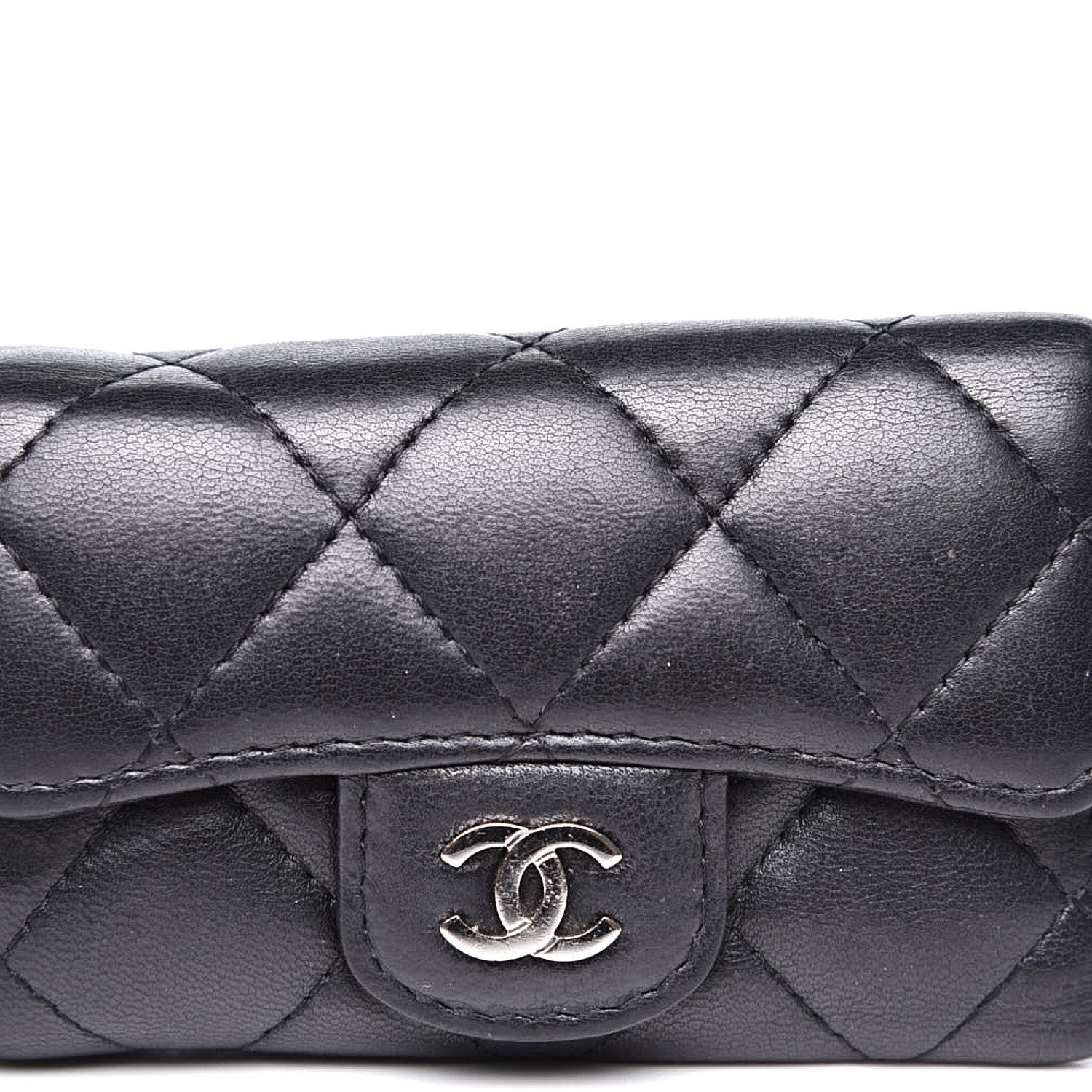 Chanel Lambskin Quilted 6 Key Holder Black 10 of 10