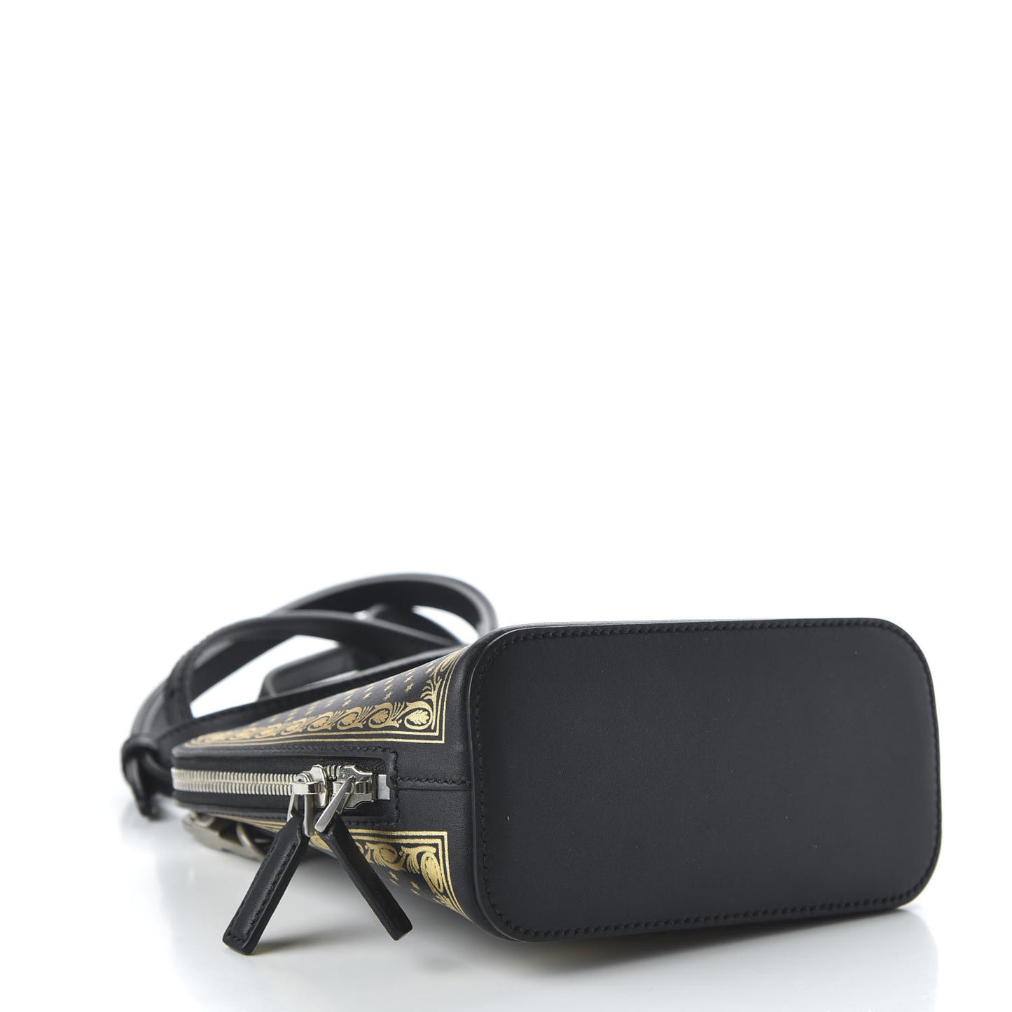 X SEGA Calfskin GUCCY Stars Mini Dome Shoulder Bag Black Gold