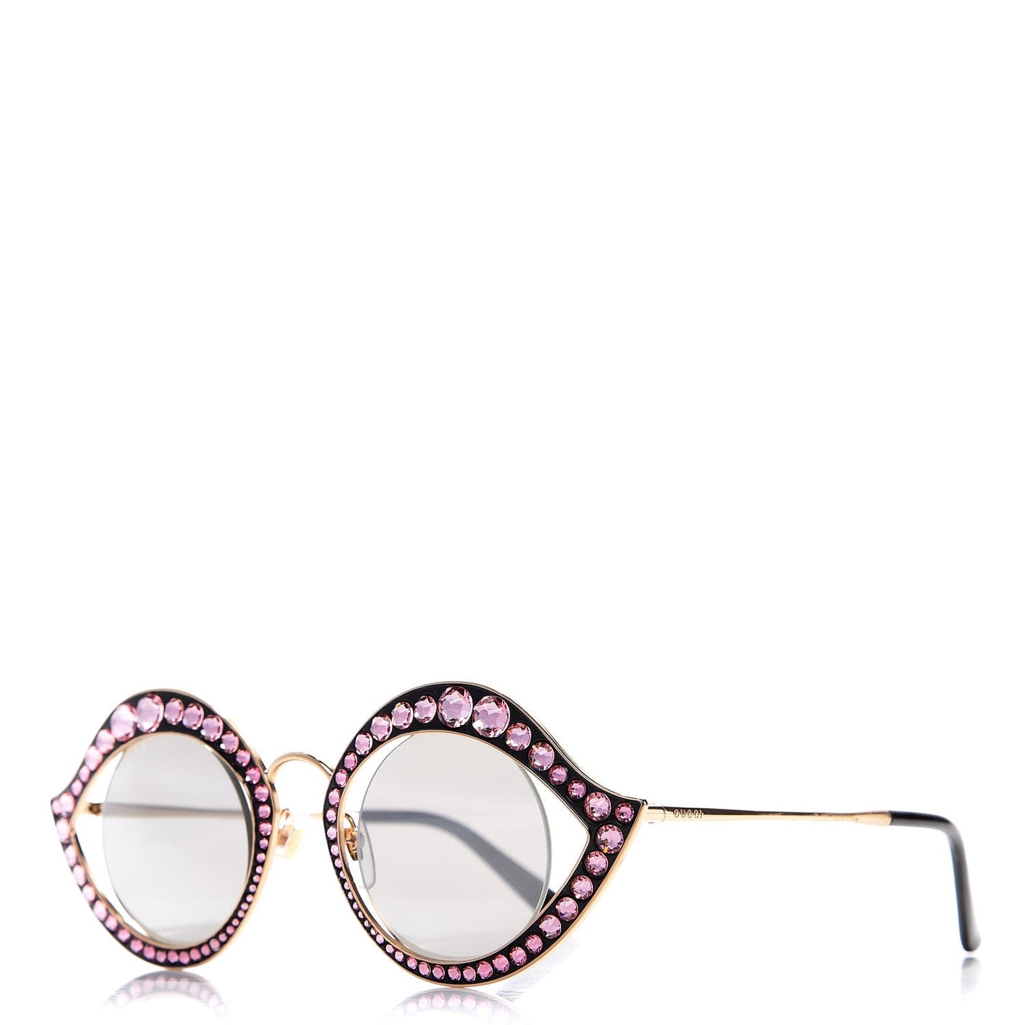 Metal Crystal Cat Eye Sunglasses GG0046S Light Pink