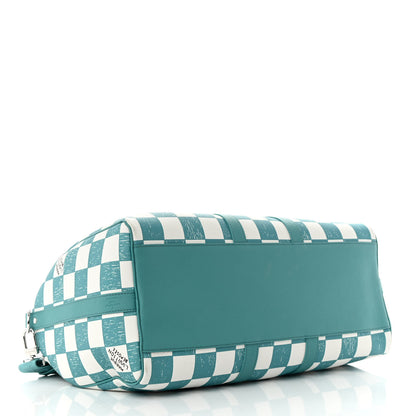 Louis Vuitton Calfskin Damier Keepall Bandouliere 45 Teal 3 of 11