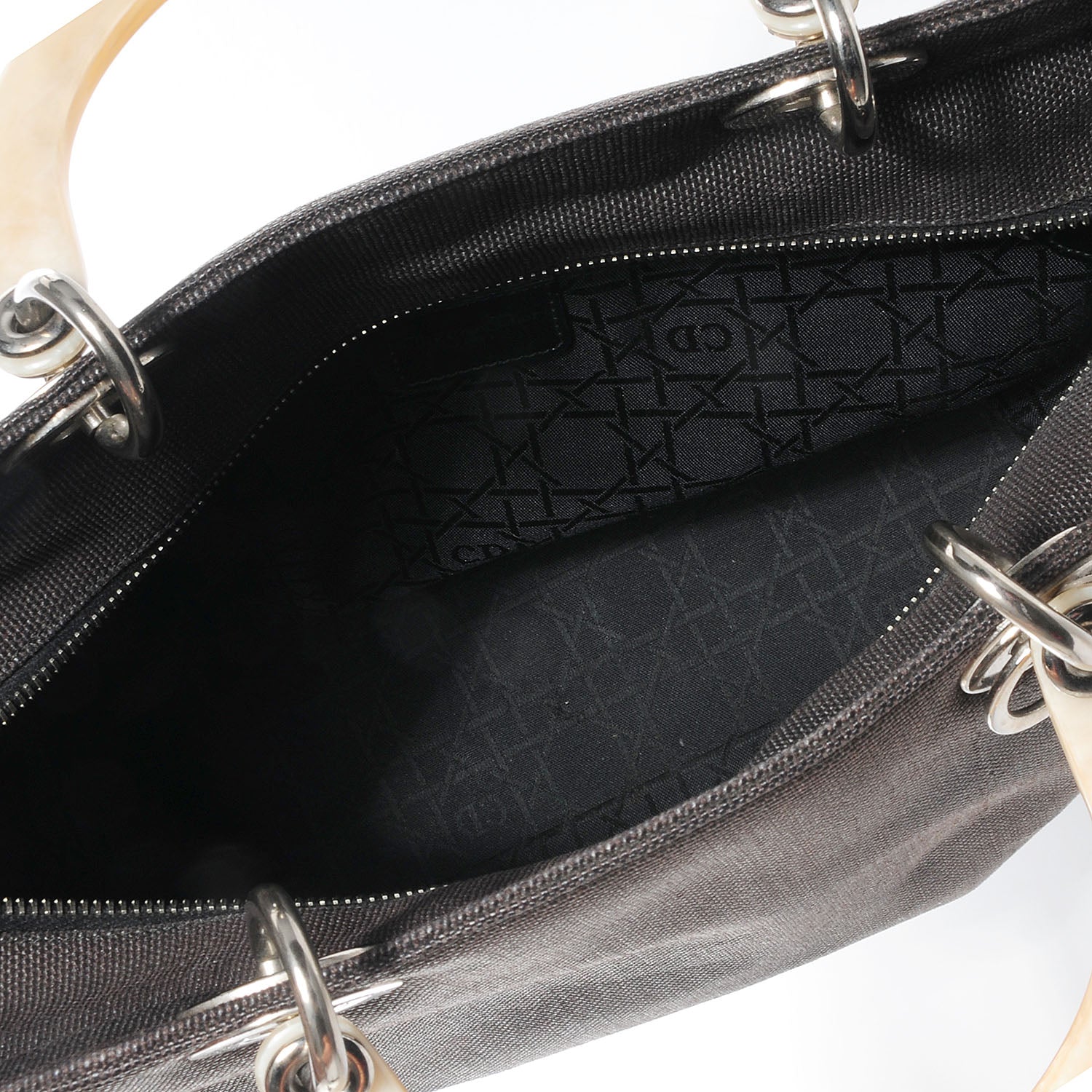 Christian Dior Canvas Large Lady Dior Dark Brown 5 of 9