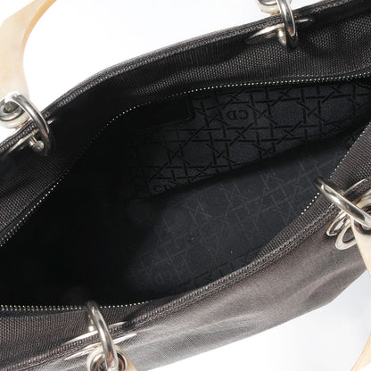 Christian Dior Canvas Large Lady Dior Dark Brown 5 of 9