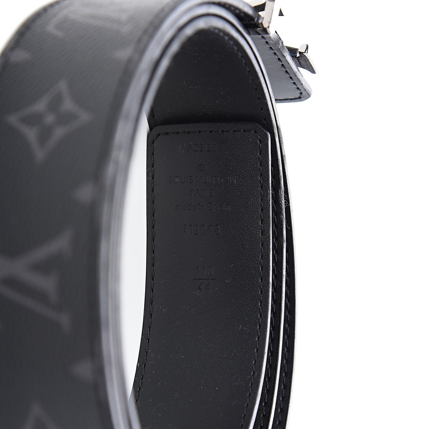 Louis Vuitton Monogram Eclipse Taigarama 40mm LV Initiales Reversible Belt 110 44 Black 5 of 5