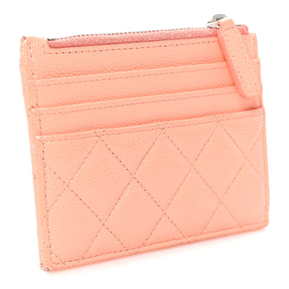 Chanel Caviar Quilted CC Zip Card Holder Orange 3 of 8