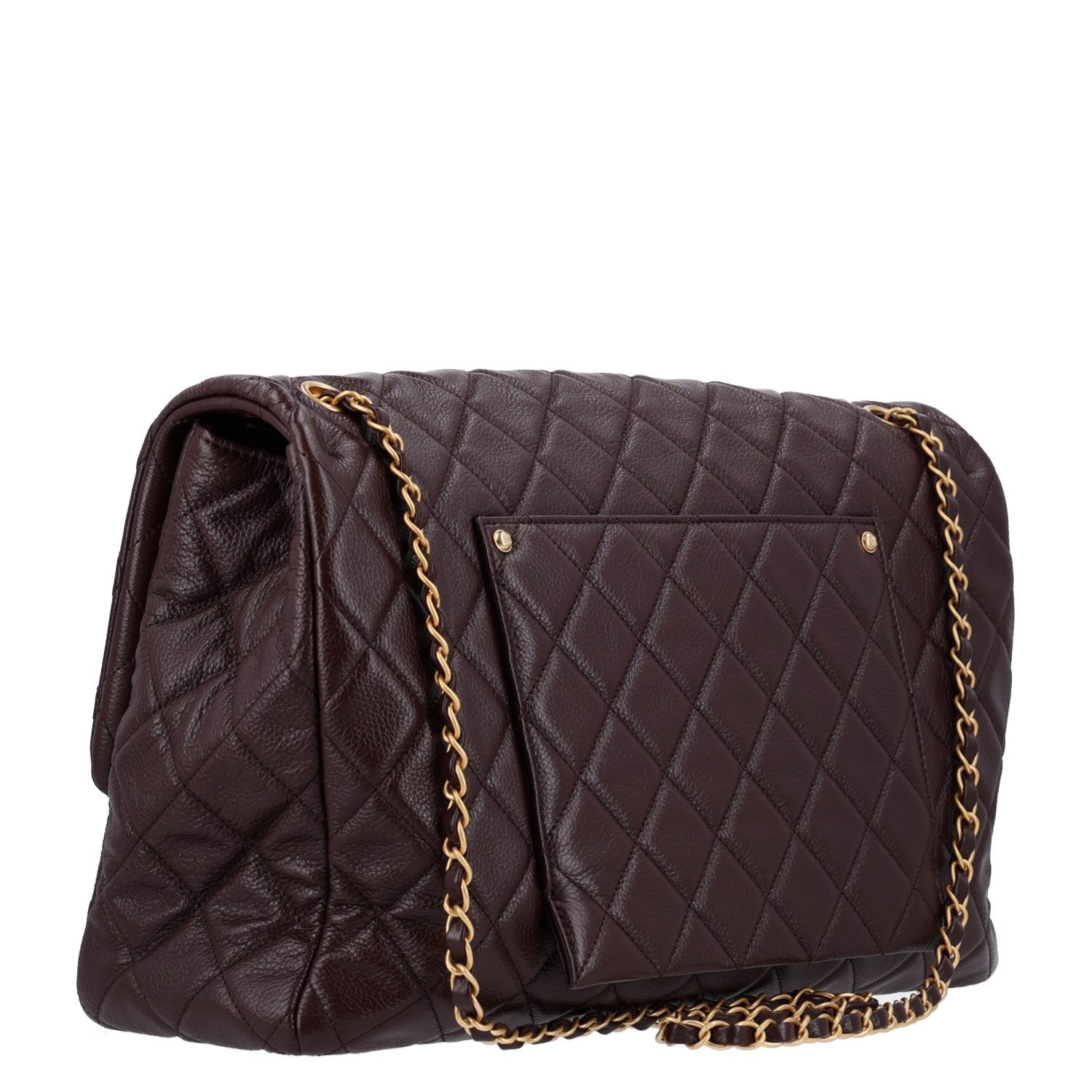 Chanel Grained Calfskin Quilted XXL Travel Flap Bag Burgundy 3 of 11