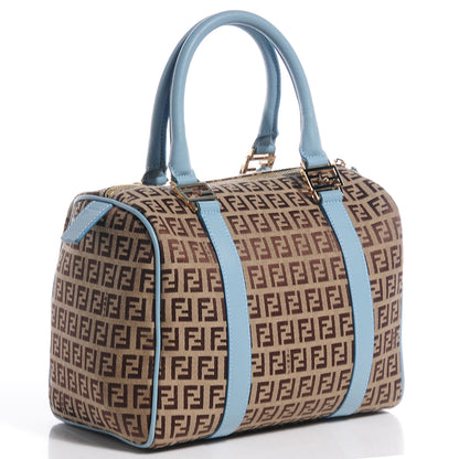 Fendi Zucchino Vitello Small Forever Boston Mogano Panna Laguna 3 of 9