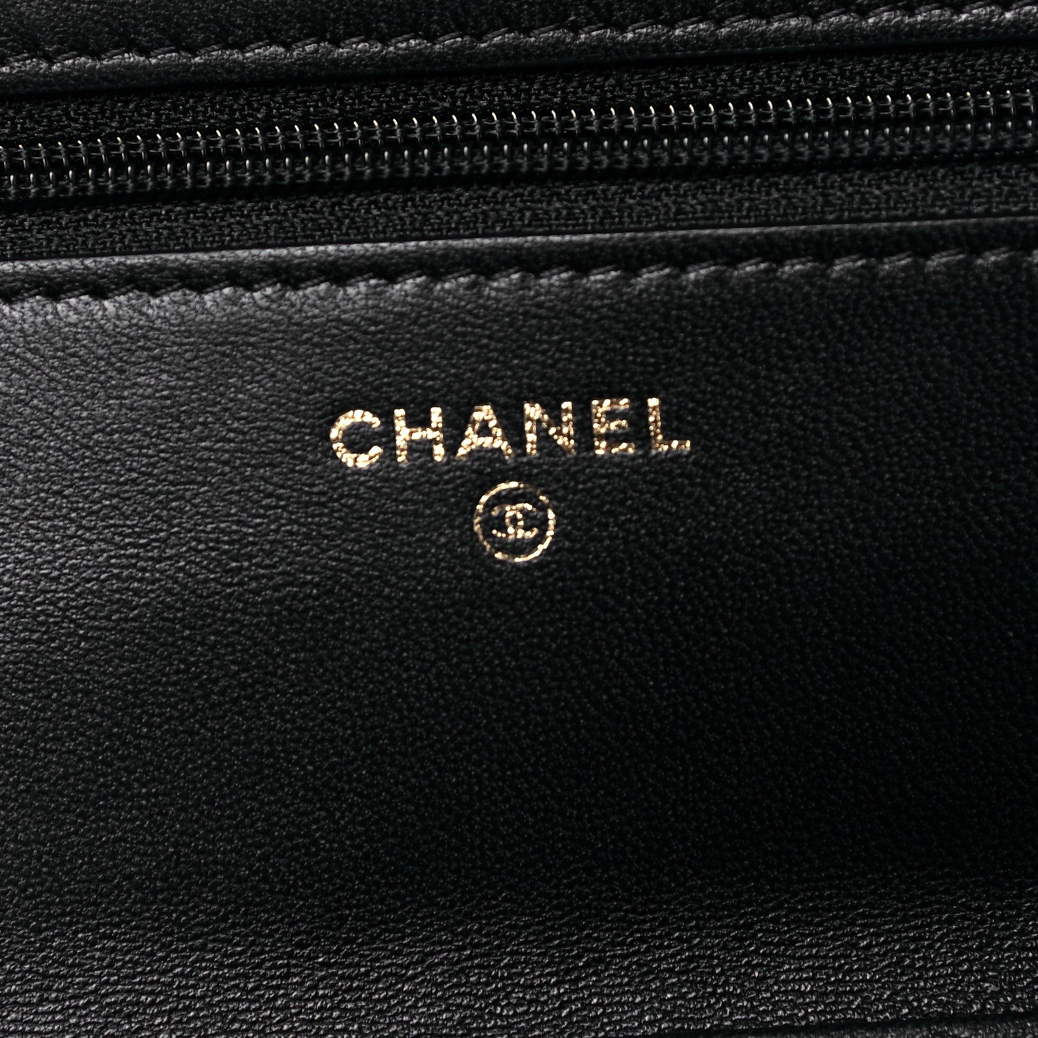 Chanel Lambskin Chevron Quilted Wallet On Chain WOC Black 6 of 10