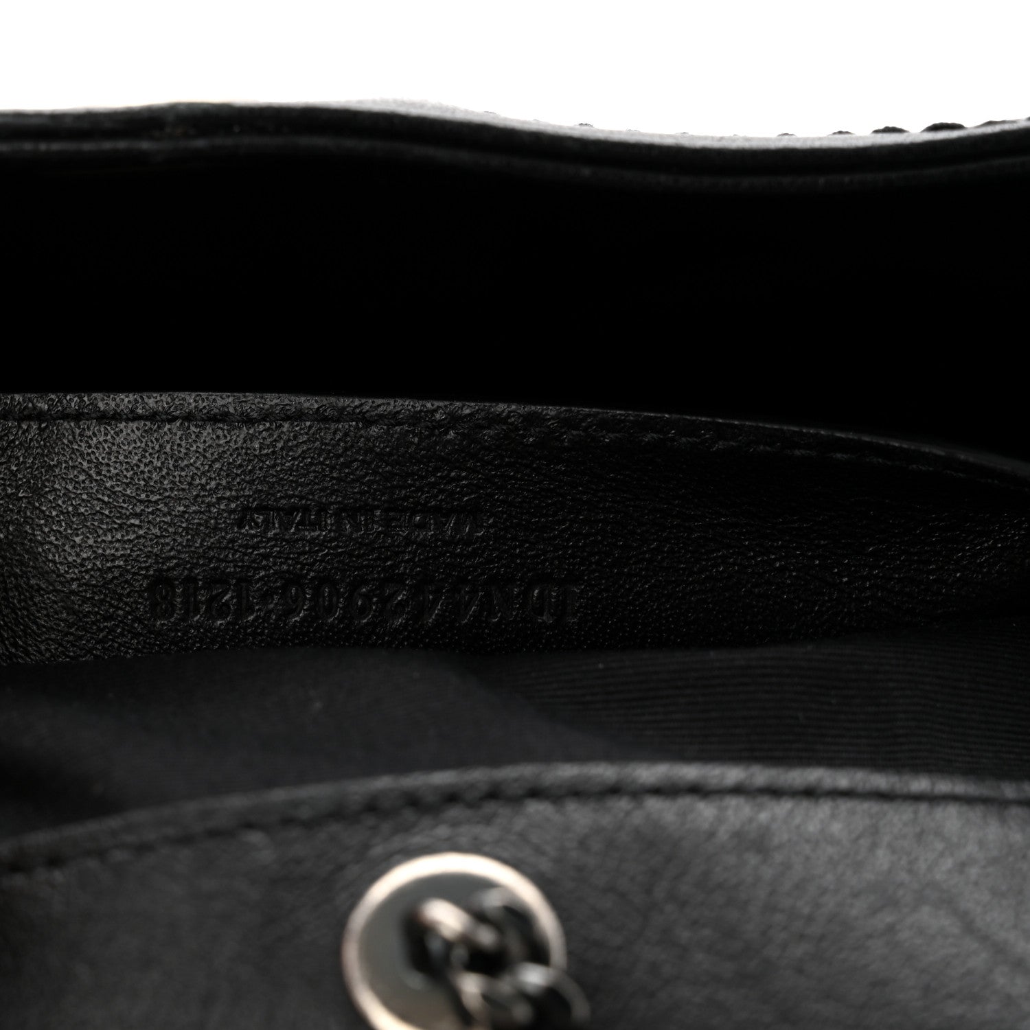 Saint Laurent Pebbled Lambskin Chevron Monogram Small Nolita Black 7 of 10