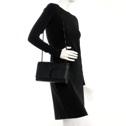 Saint Laurent Grain De Poudre Medium Classic Monogram Kate Satchel Black 2 of 6