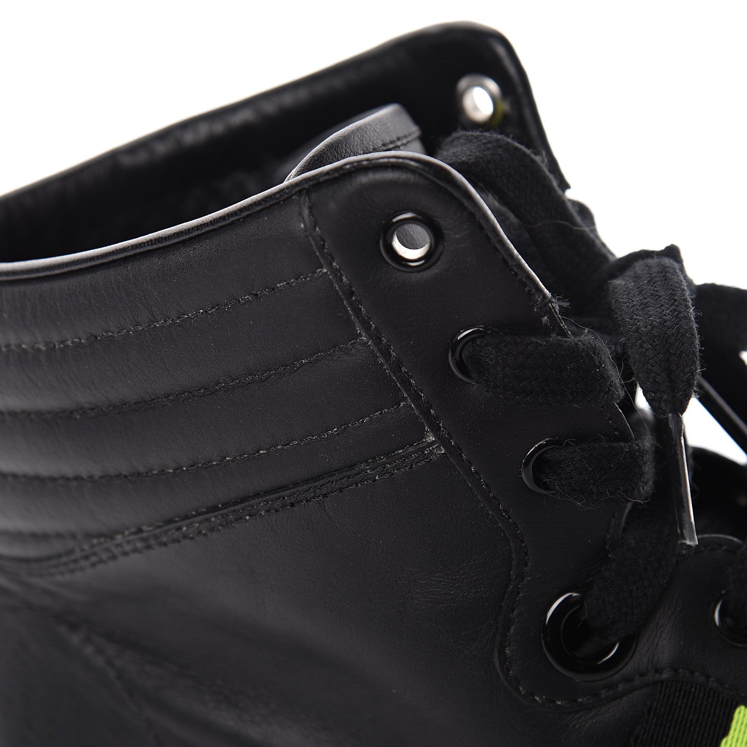 Gucci Calfskin GG Viaggio High-Top Sneakers 10.5 Black Green Fluo 14 of 20