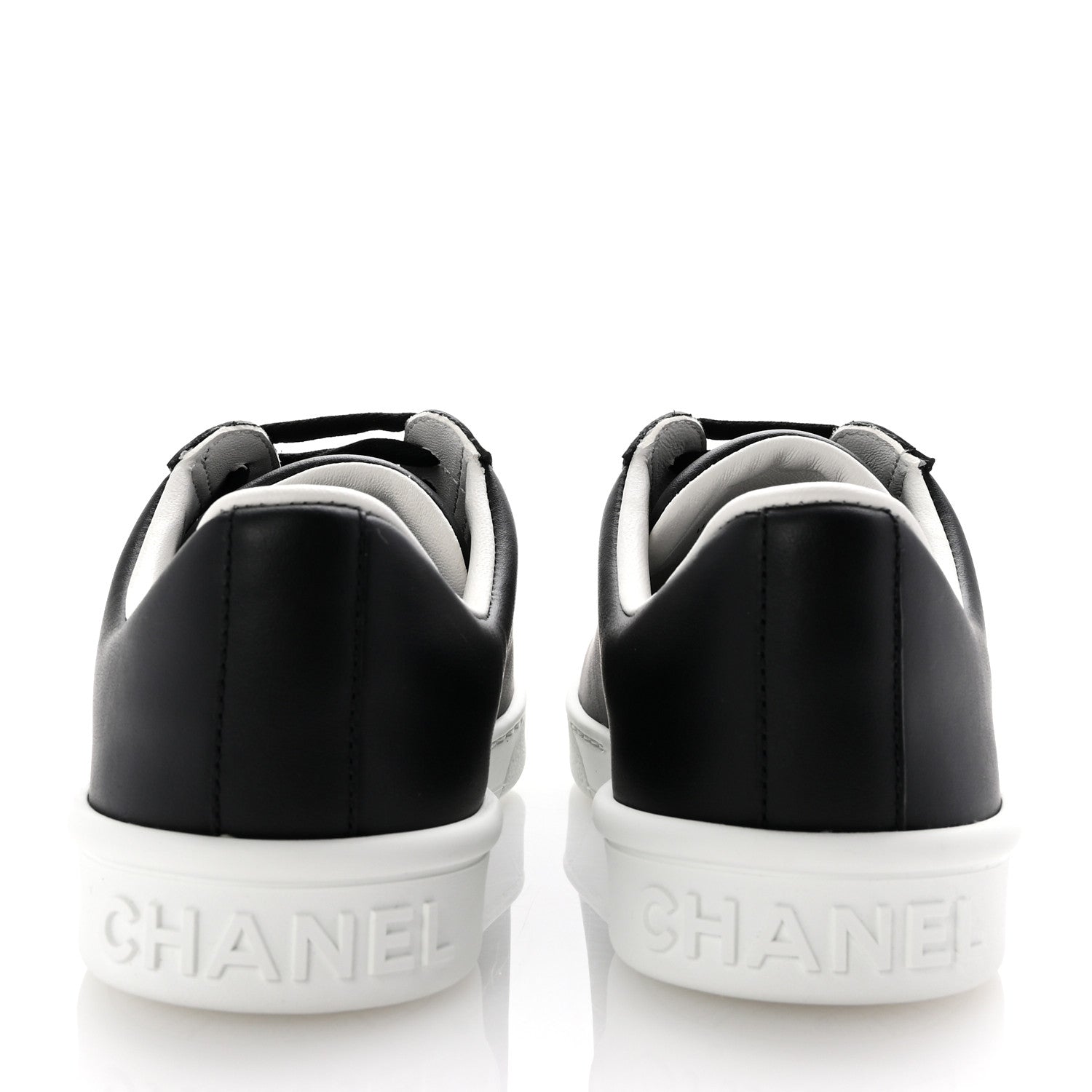 Chanel Calfskin CC Womens Sneakers 35.5 Black 6 of 10