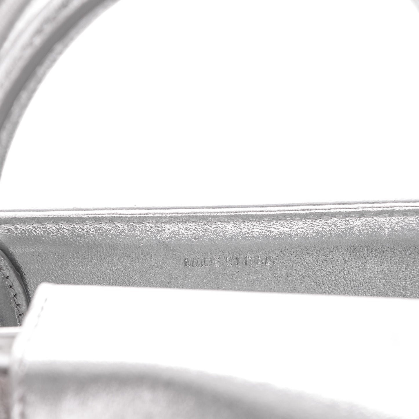 Grained Calfskin Mini Diorever Flap Silver