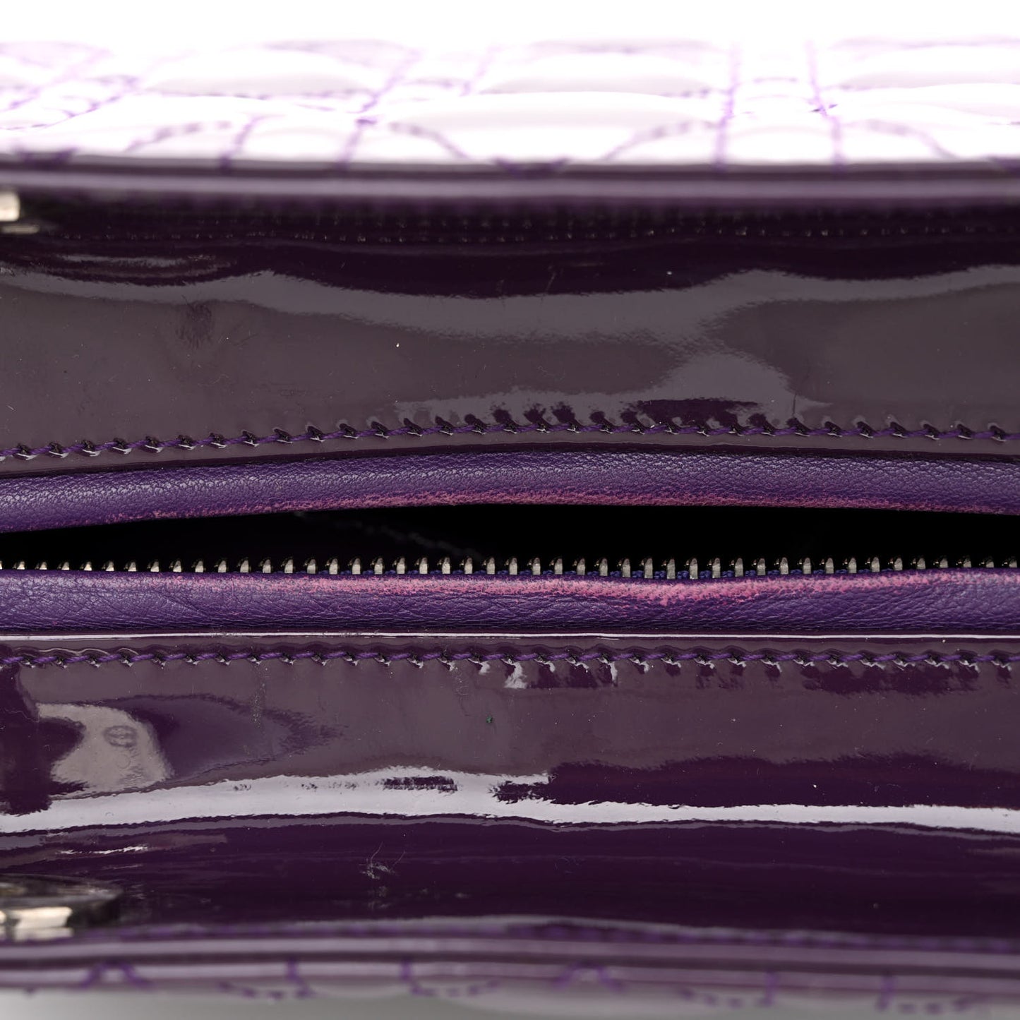Patent Cannage Medium Lady Dior Purple