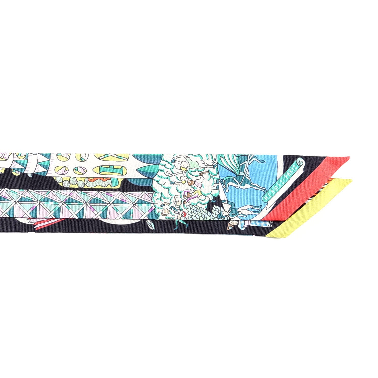 Hermes Silk Exposition Universelle Twilly Black Vert Rose 3 of 6