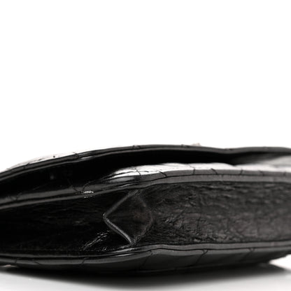 Chanel Metallic Aged Calfskin Quilted Reissue Wallet On Chain WOC Black 10 of 12