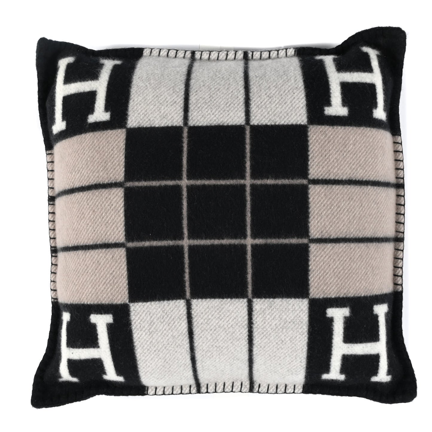 Wool Cashmere Avalon III Pillow PM Ecru Black