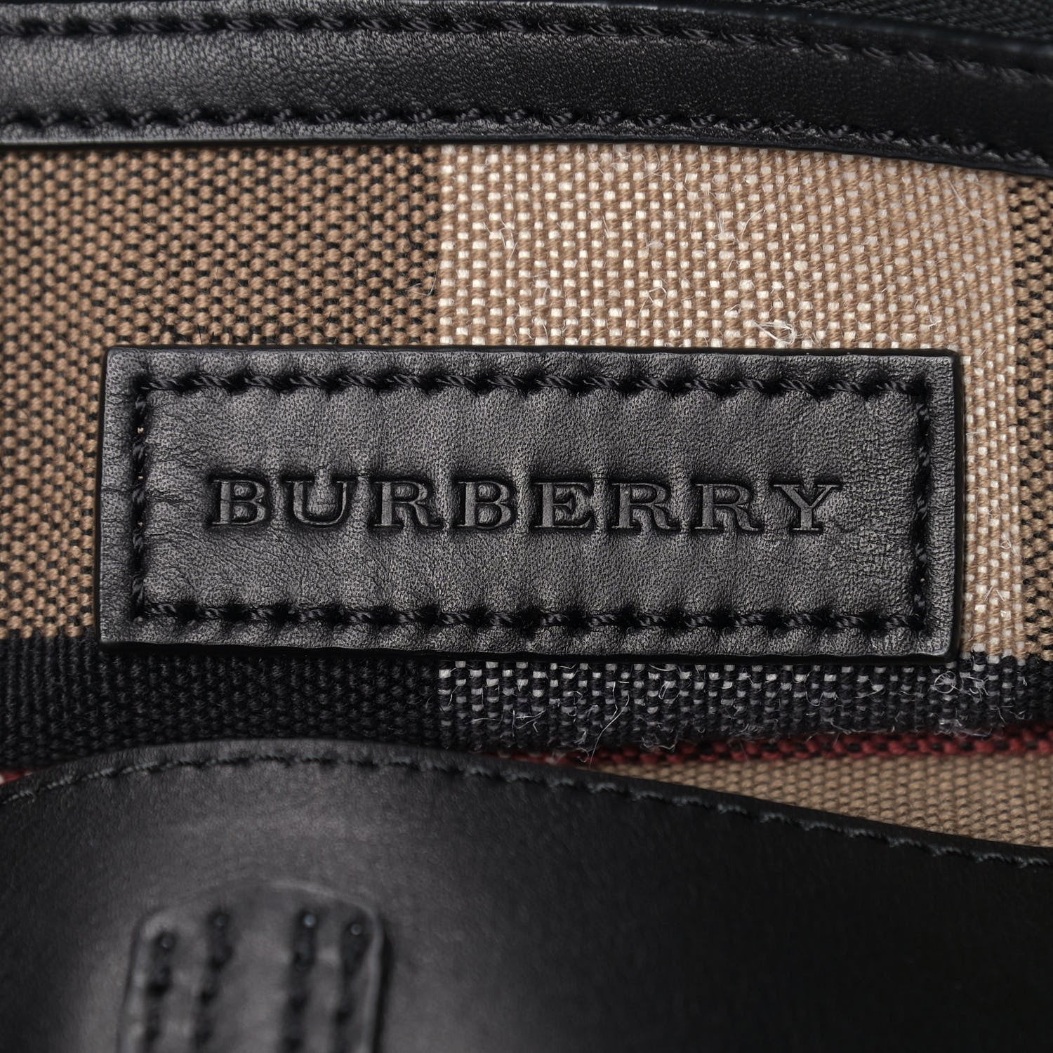 Burberry Canvas Mega Check Medium Ashby Hobo Black 6 of 11