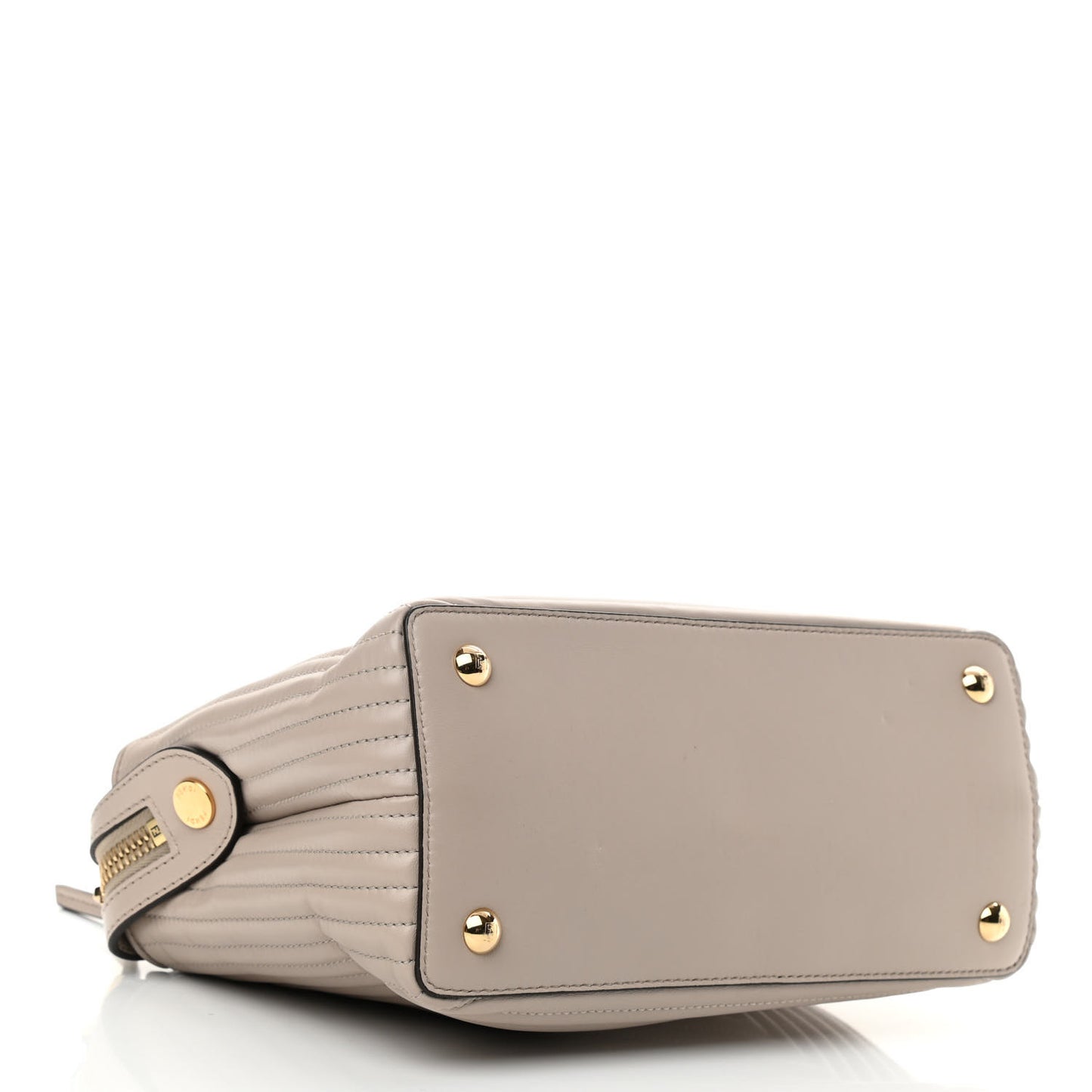 Shiny Nappa Trapuntata Chain Small DotCom Click Chain Satchel Grigio Polvere