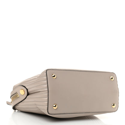 Fendi Shiny Nappa Trapuntata Chain Small DotCom Click Chain Satchel Grigio Polvere 3 of 10