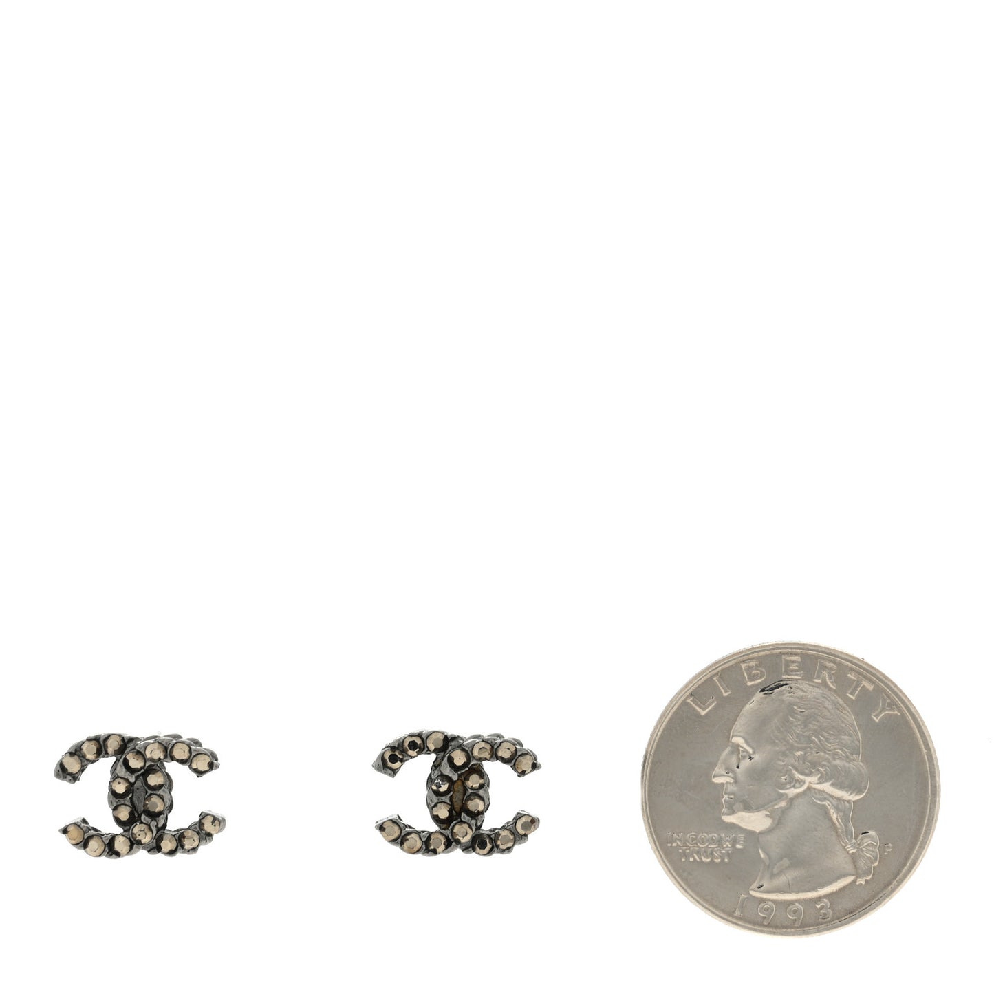 Ruthenium Crystal CC Earrings Black