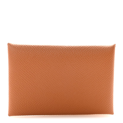 Hermes Epsom Calvi Card Case Gold 1 of 7