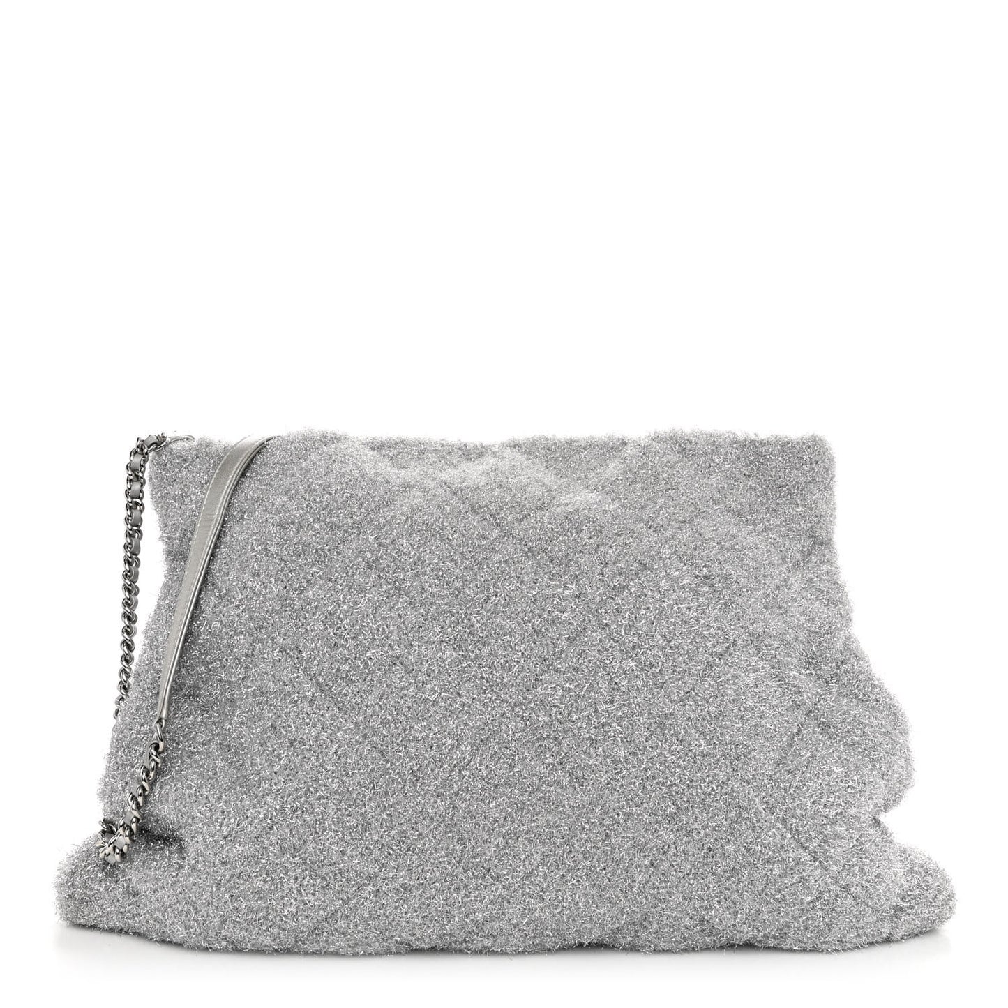 Lurex Knit Medium Pluto Glitter Tote Silver