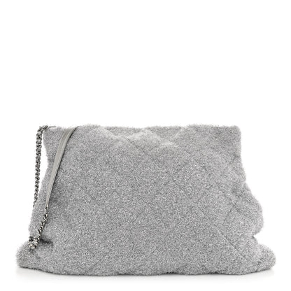 Chanel Lurex Knit Medium Pluto Glitter Tote Silver 1 of 14