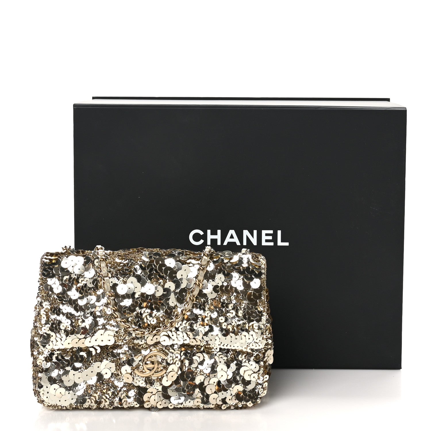 Chanel Sequin Small Single Flap Gold 11 of 11