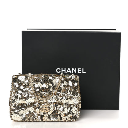 Chanel Sequin Small Single Flap Gold 11 of 11