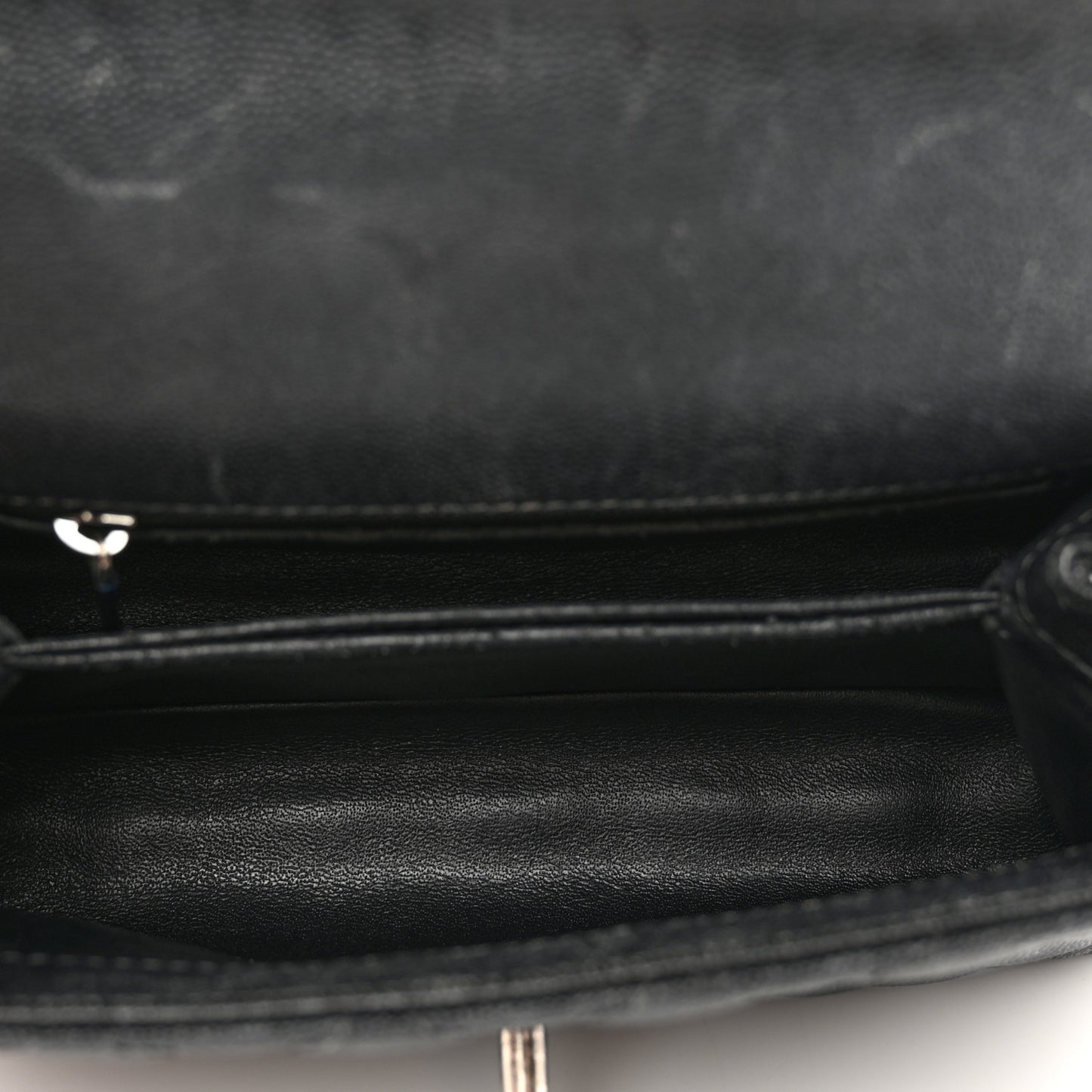 Caviar Lizard Embossed Quilted Mini Coco Handle Flap Black