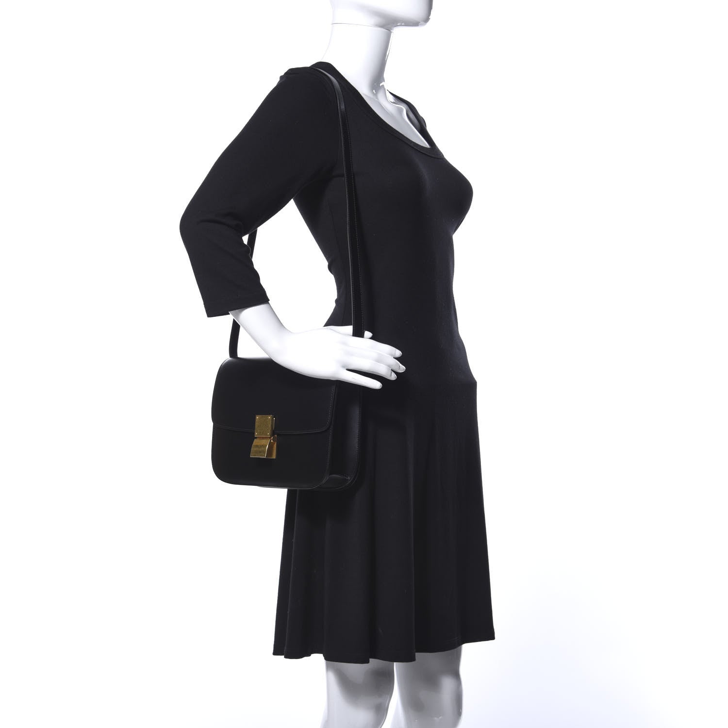 Celine Box Calfskin Medium Classic Box Flap Bag Black 2 of 12