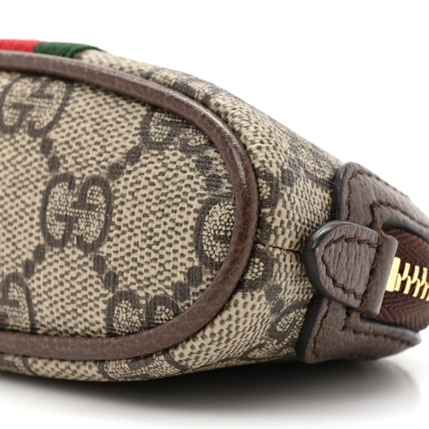 GG Supreme Monogram Web Ophidia Dome Key Pouch Beige New Acero
