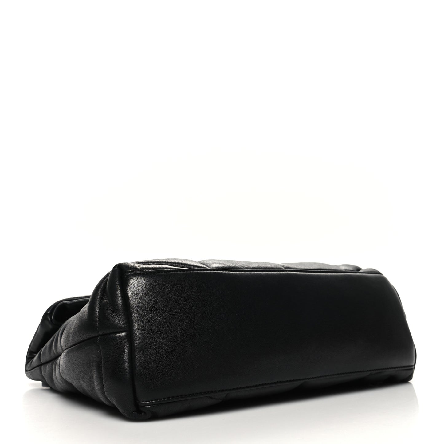 Lambskin Quilted Small Loulou Puffer Monogram Chain Satchel Black