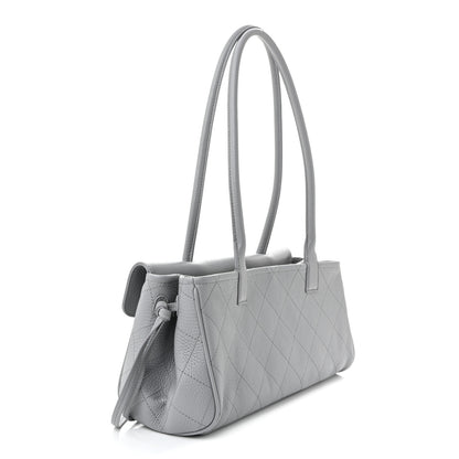 Chanel Grained Calfskin Stitched Urban Essentials Small Shopping Bag Grey 3 of 10