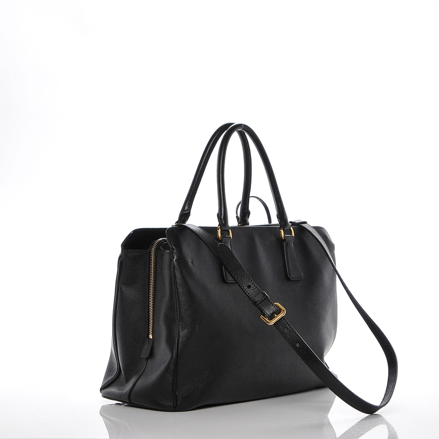 Prada Saffiano Lux Large Top Handle Open Tote Nero Black 3 of 6