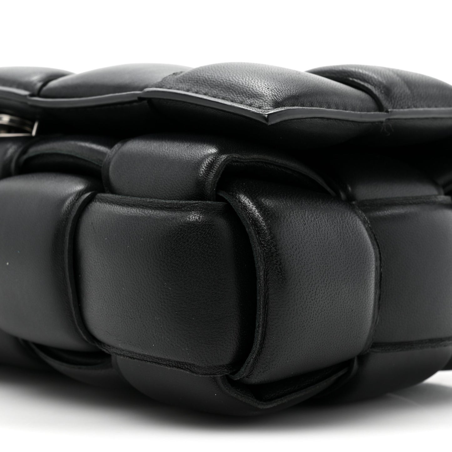 Nappa Maxi Intreccio Padded Cassette Crossbody Bag Black