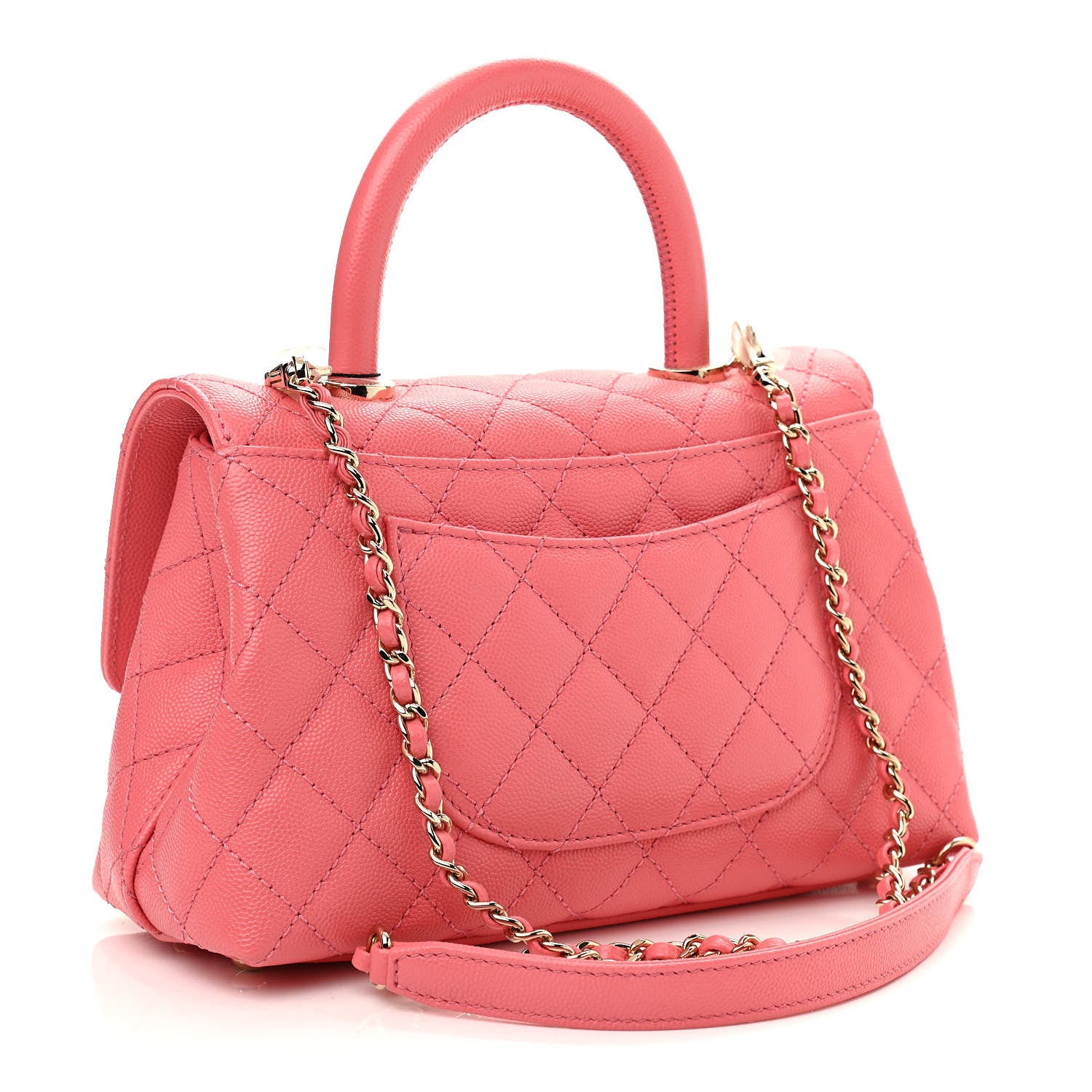 Chanel Caviar Quilted Mini Coco Handle Flap Pink 3 of 10