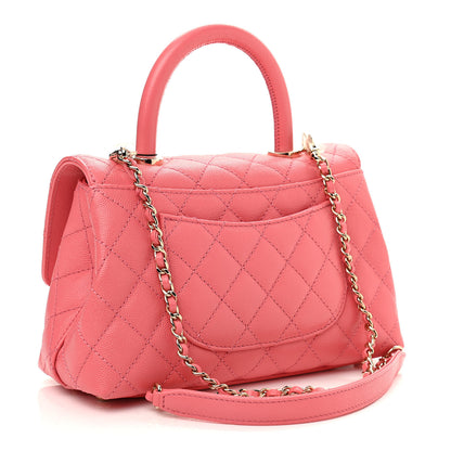 Chanel Caviar Quilted Mini Coco Handle Flap Pink 3 of 10