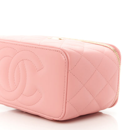 Chanel Lambskin Quilted Small Top Handle Vanity Case With Chain Light Pink 10 of 11