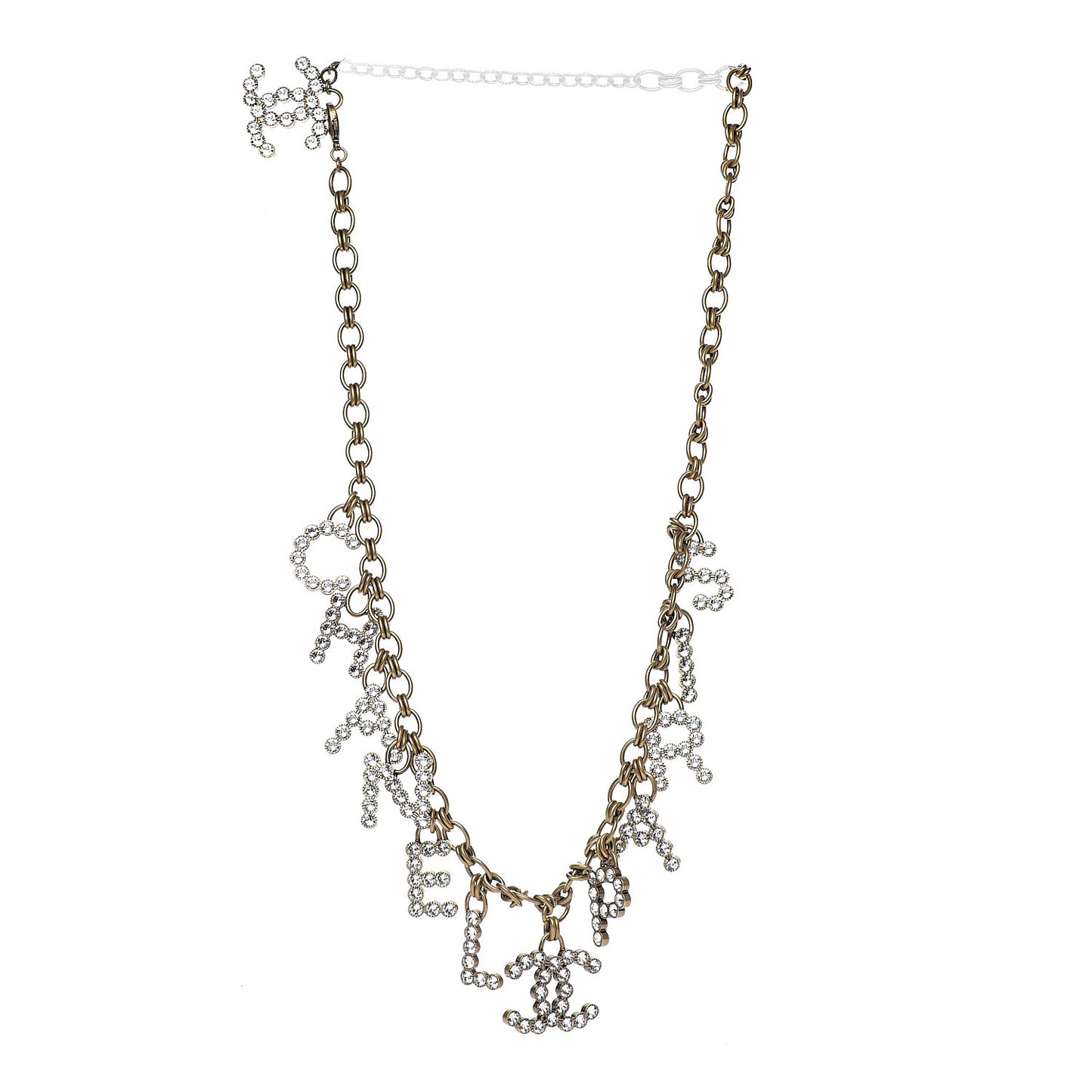 Crystal City of Lights Letter Chain Belt Gold