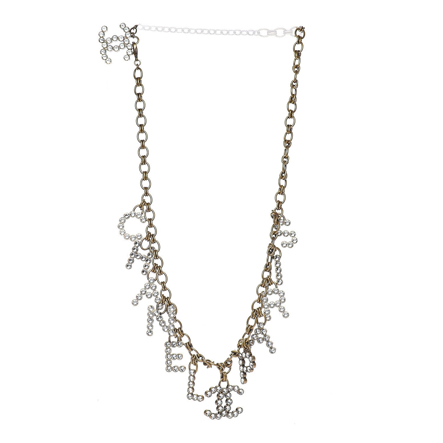 Chanel Crystal City of Lights Letter Chain Belt Gold 2 of 3