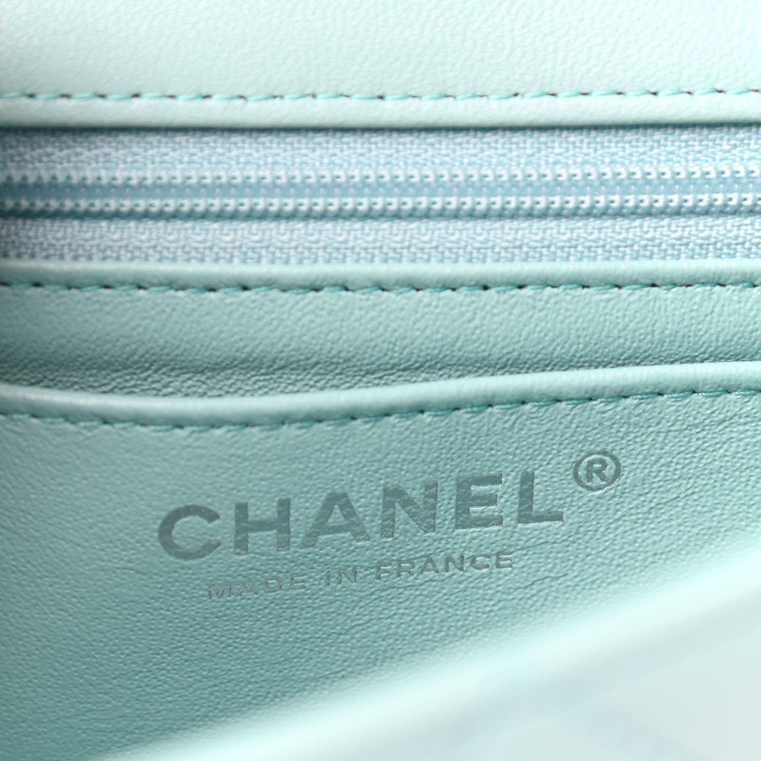 Chanel Lambskin Quilted Mini Rectangular Flap Light Blue 6 of 11